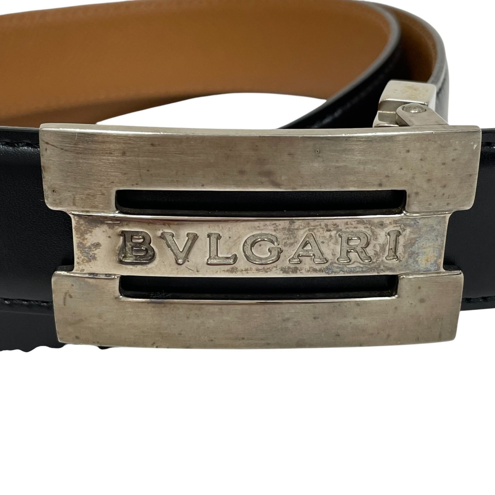 BVLGARI ブルガリ ベルト スクエアバックル シルバー - メルカリ