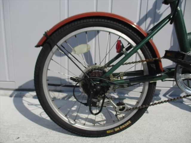 E937★13800円★　折りたたみ中古自転車【20インチ　グリーン 】 E937☆整備済み☆完成車発送☆中古折りたたみ自転車【20インチ
