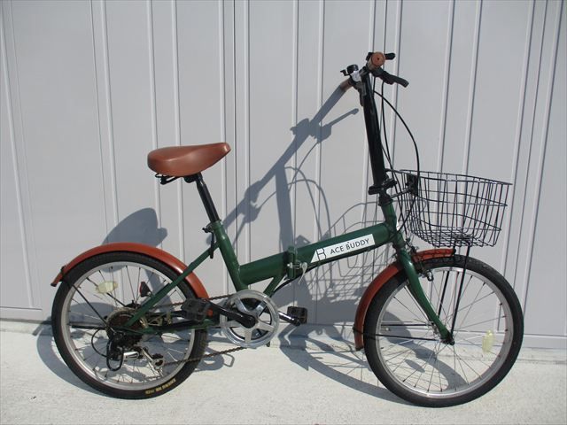 E937★13800円★　折りたたみ中古自転車【20インチ　グリーン 】 E937☆13800円☆ 折りたたみ中古自転車【20インチ グリーン 】