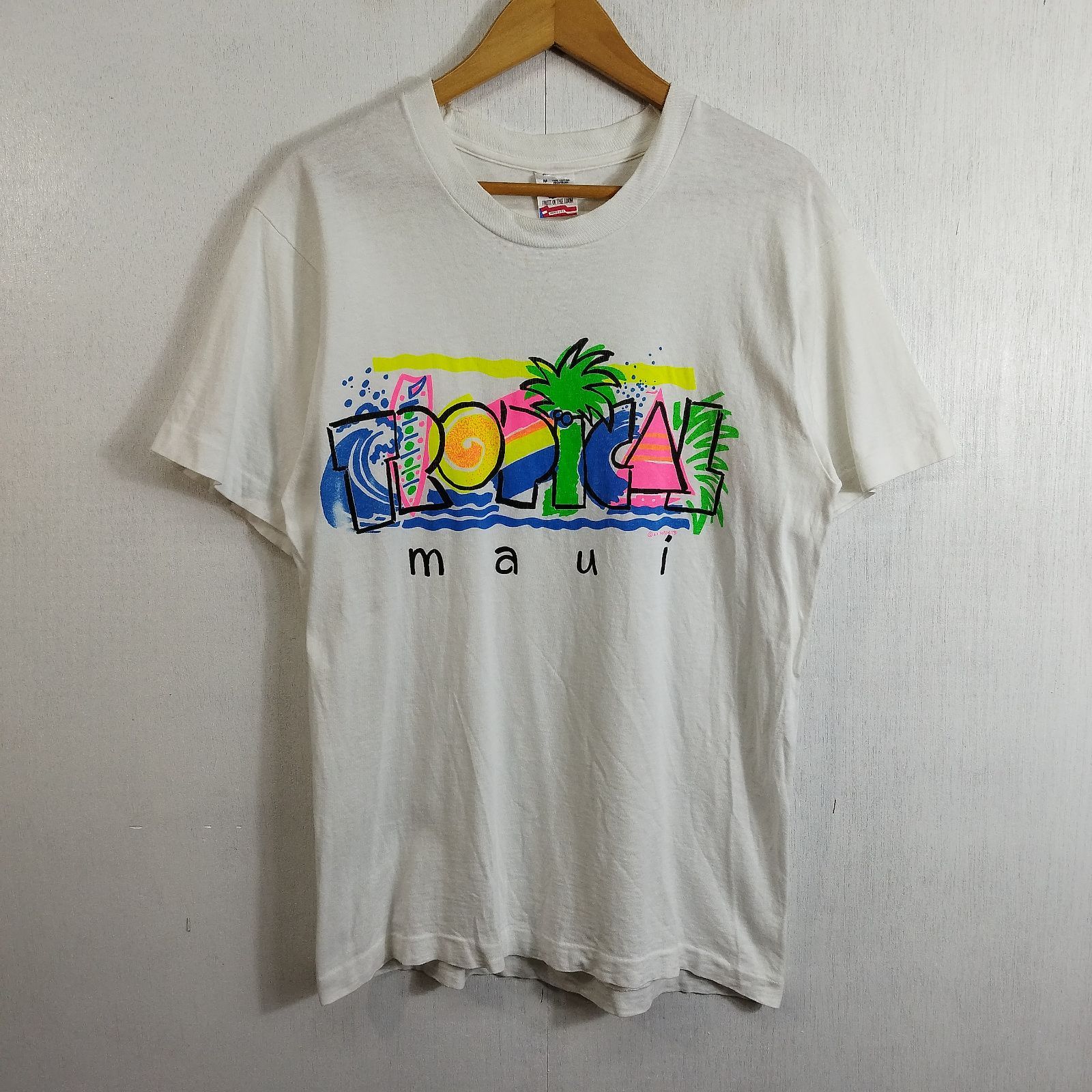 80s 90s FRUIT OF THE LOOM フルーツオブザルーム TROPICAL Tシャツ 