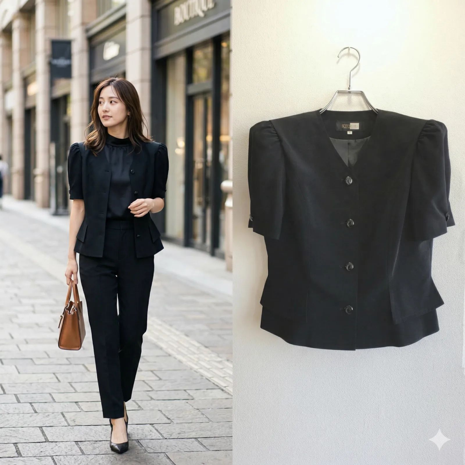 美品✨ ソワールベニール 東京ソワール SOIR BENIR ノーカラー 