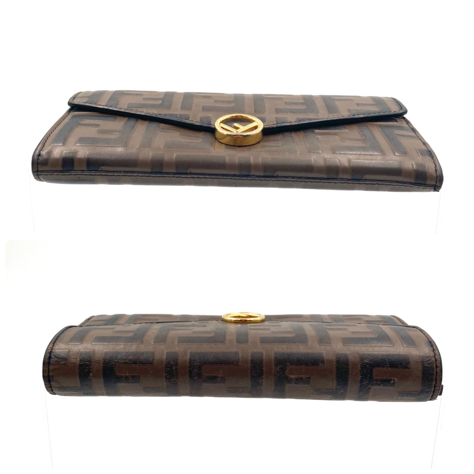 希少！FENDI エンボス加工ゴールド長財布 □希少近年モデル□FENDI フェンディ F is Fendi エフイズフェンディ