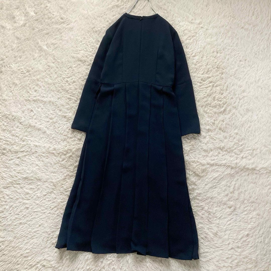 セルフォード CELFORD 上品 バックサテンプリーツワンピース ロング丈