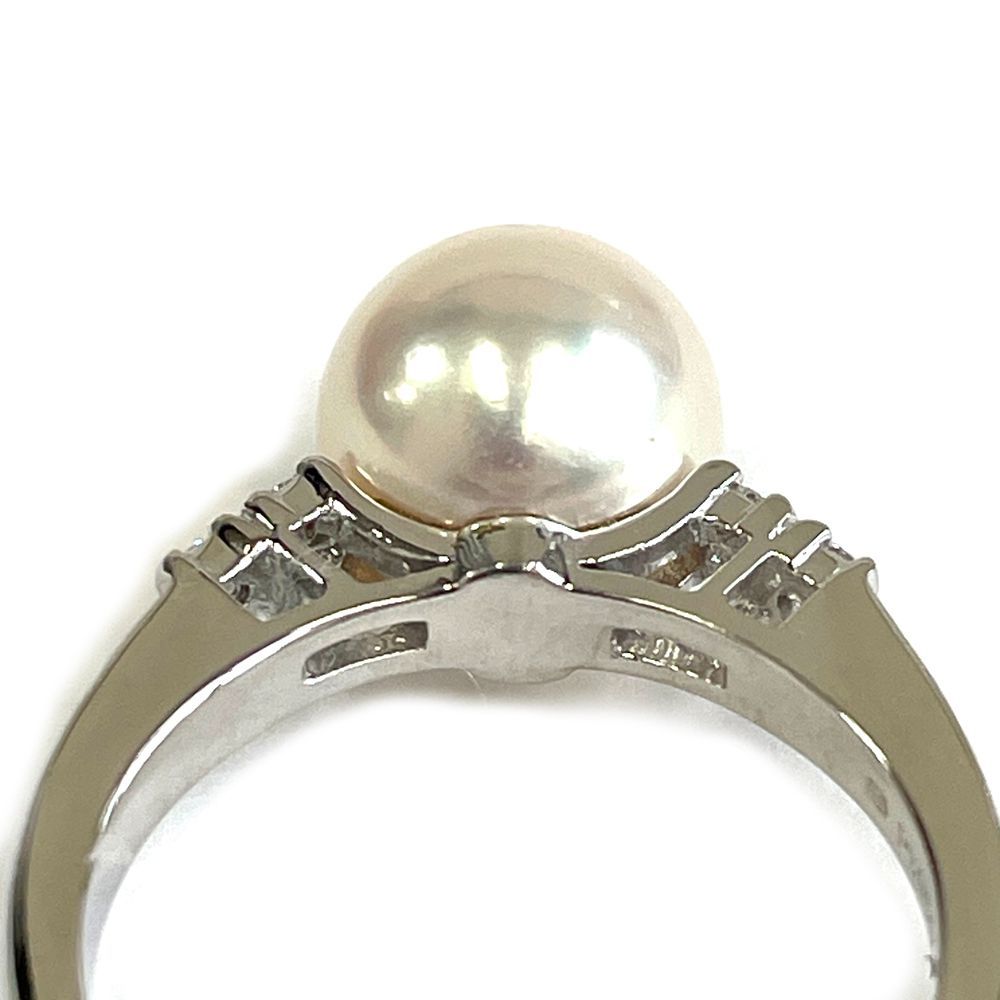 ミキモト Mikimoto Pt900 パール ダイヤ4P リング 真珠約9mm ミキモト Mikimoto Pt900 パール ダイヤ4P リング 真珠約9mm