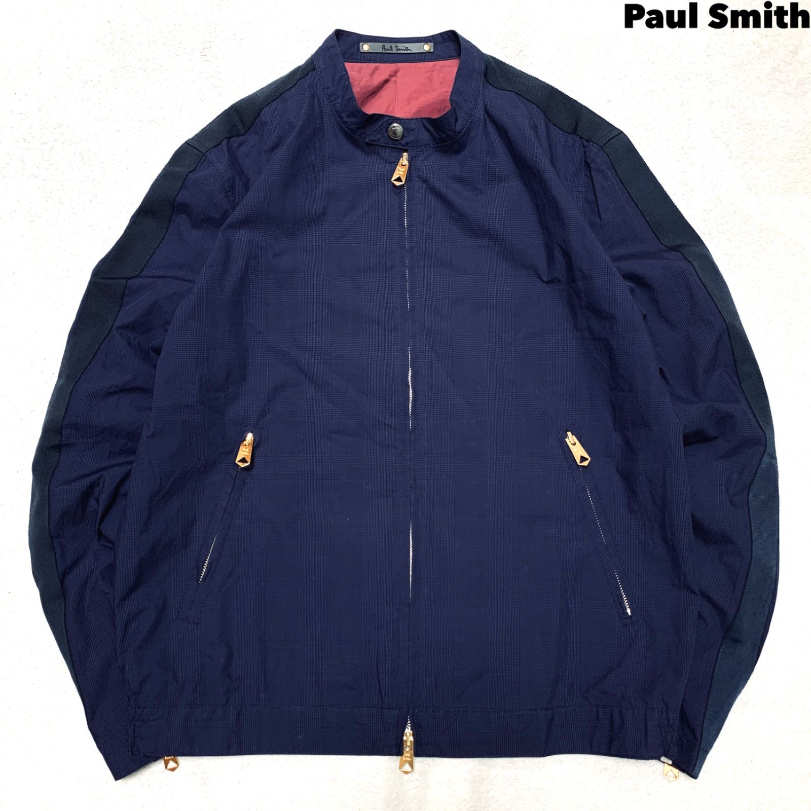Paul Smith ライダースジャケット ブルゾン シングル グレンチェック 