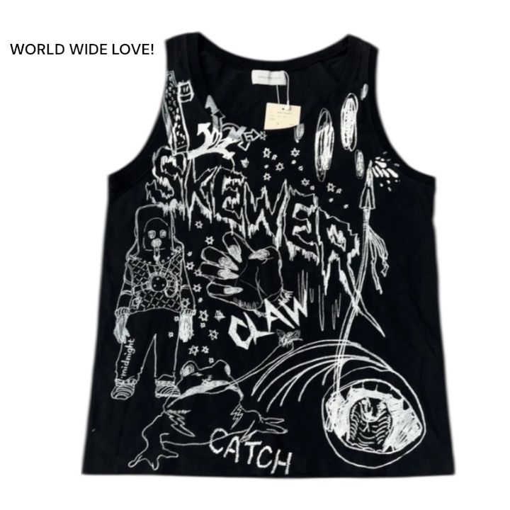 WORLD WIDE LOVE! グラフィックタンクトップ ブラック サイズ1 新品
