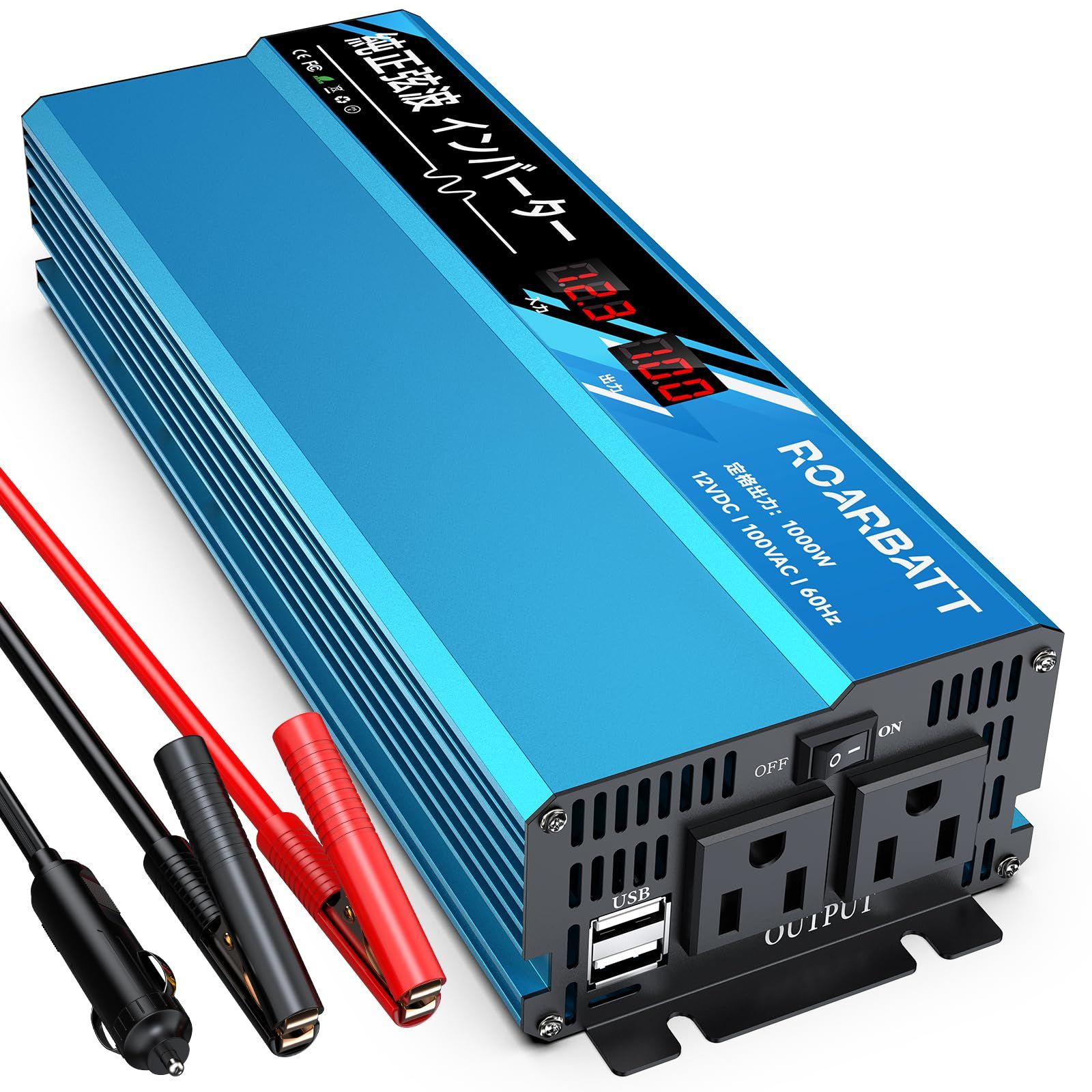 純正弦波電力インバータ2000 Wピーク直流12 v/24 vから220 v/