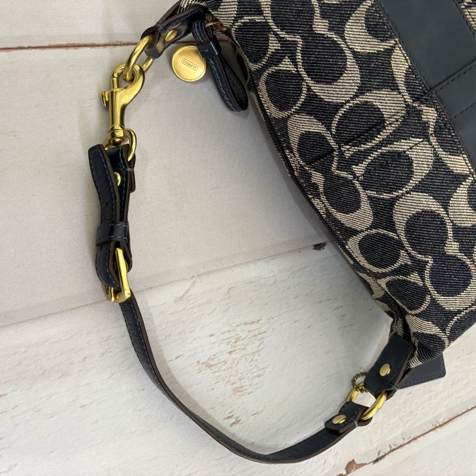 COACH コーチ シグネチャー デニム ワンショルダー バッグ Y2K Vintage