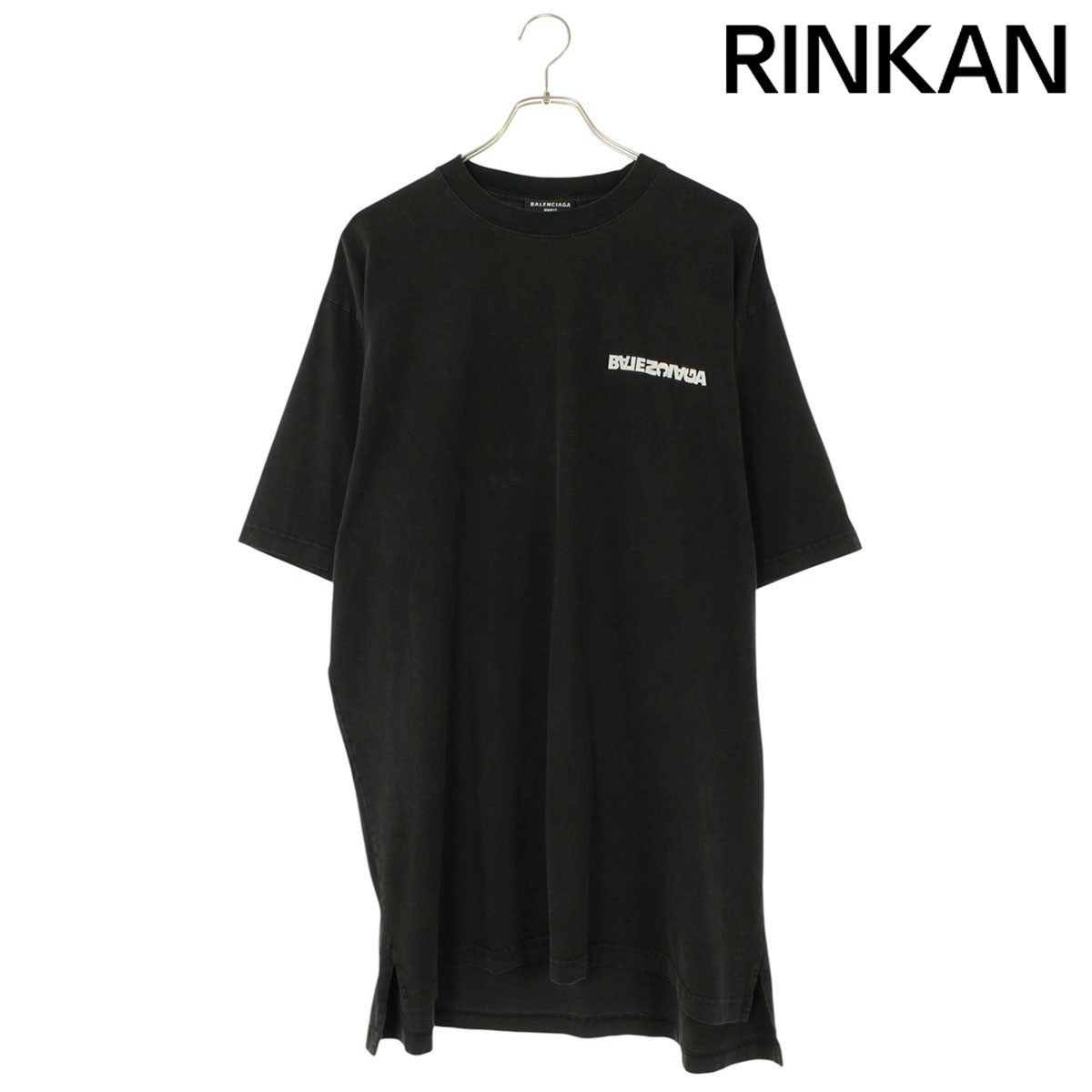 バレンシアガ 675016 TLVB3 ターニングロゴオーバーサイズTシャツ 