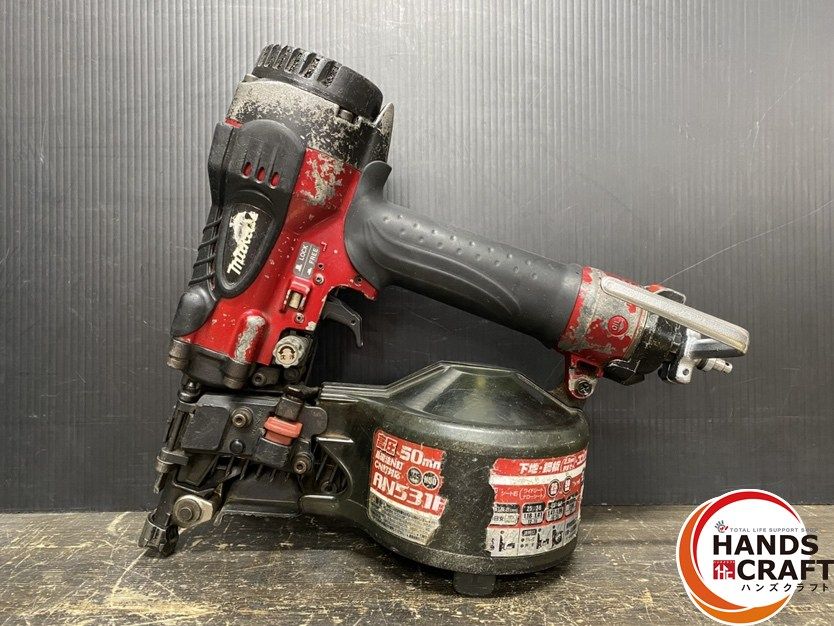 ○【中古品】makita マキタ AN531H 高圧 エア釘打機 カラー:レッド 