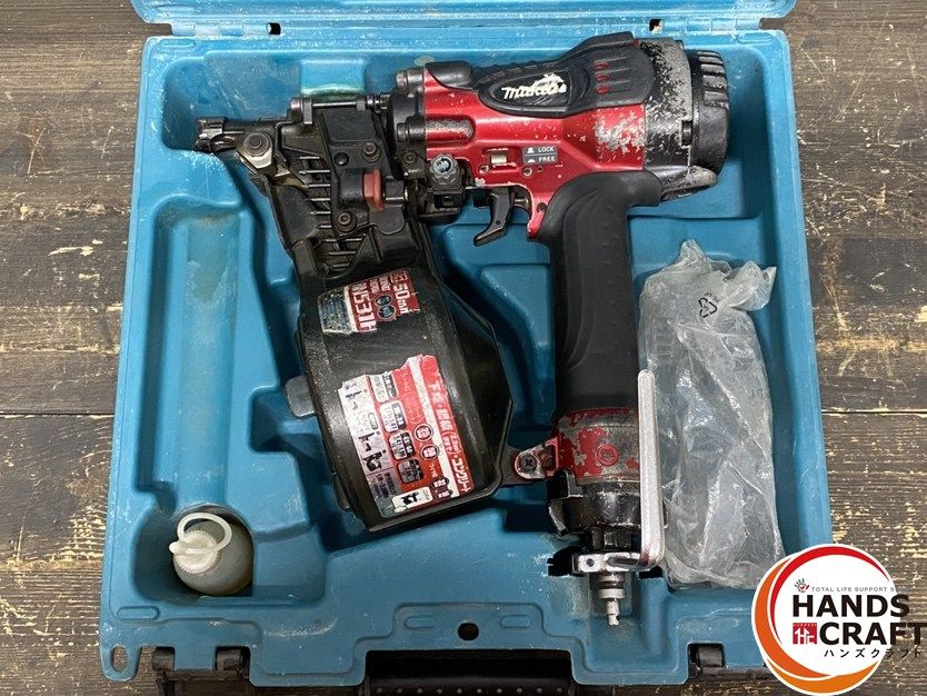○【中古品】makita マキタ AN531H 高圧 エア釘打機 カラー:レッド 