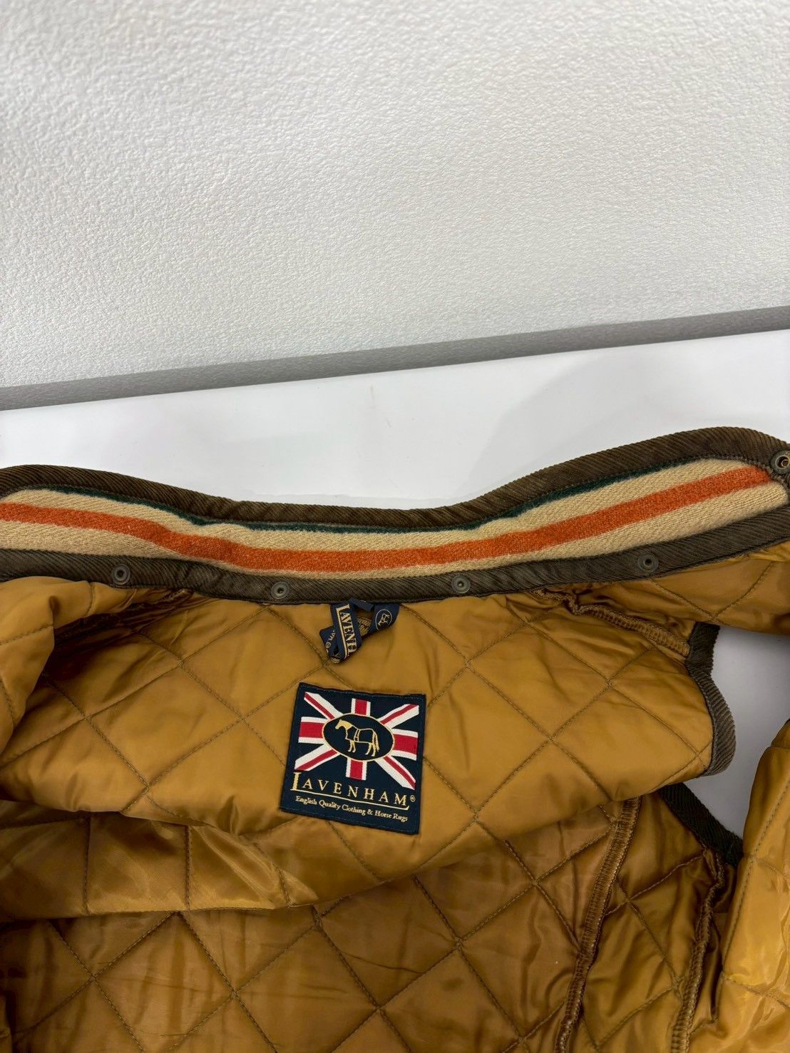 LAVENHAM ラベンハム キルティングベスト M 英国製 オリーブ 美品 秋冬
