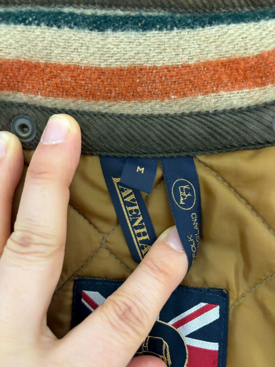 LAVENHAM ラベンハム キルティングベスト M 英国製 オリーブ 美品 秋冬