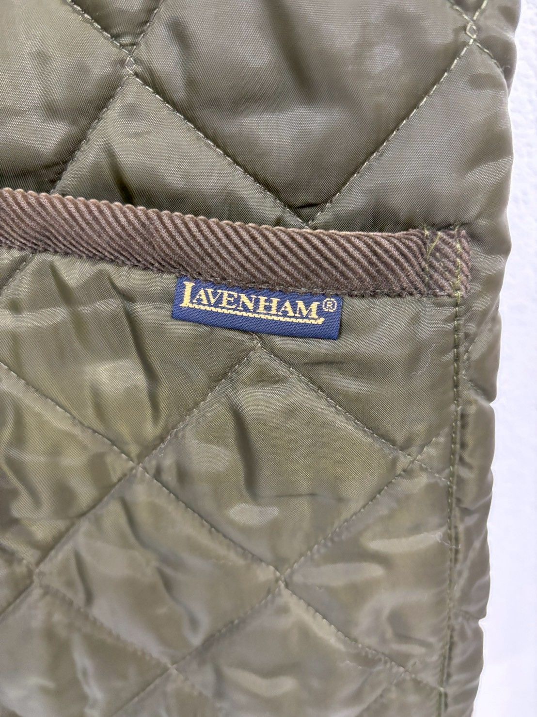 LAVENHAM ラベンハム キルティングベスト M 英国製 オリーブ 美品 秋冬