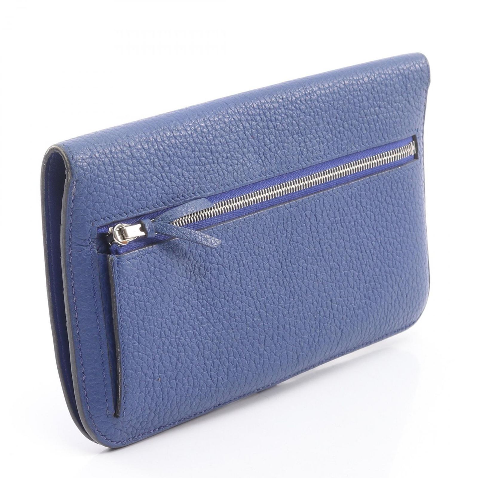 エルメス HERMES 二つ折り長財布 ドゴンロング 061200CK ブルー 