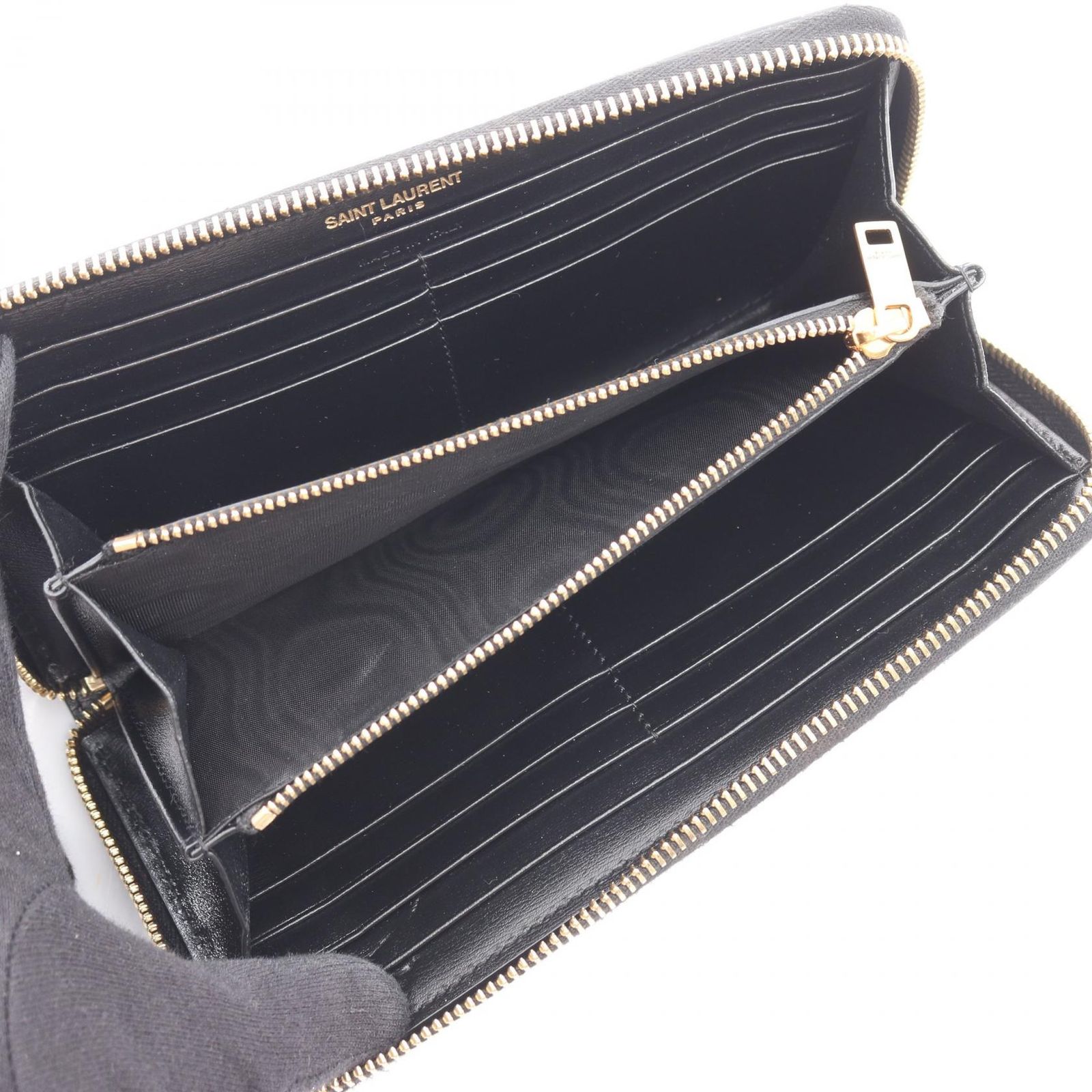 サンローランパリ SAINT LAURENT PARIS ラウンド長財布 カサンドラ 