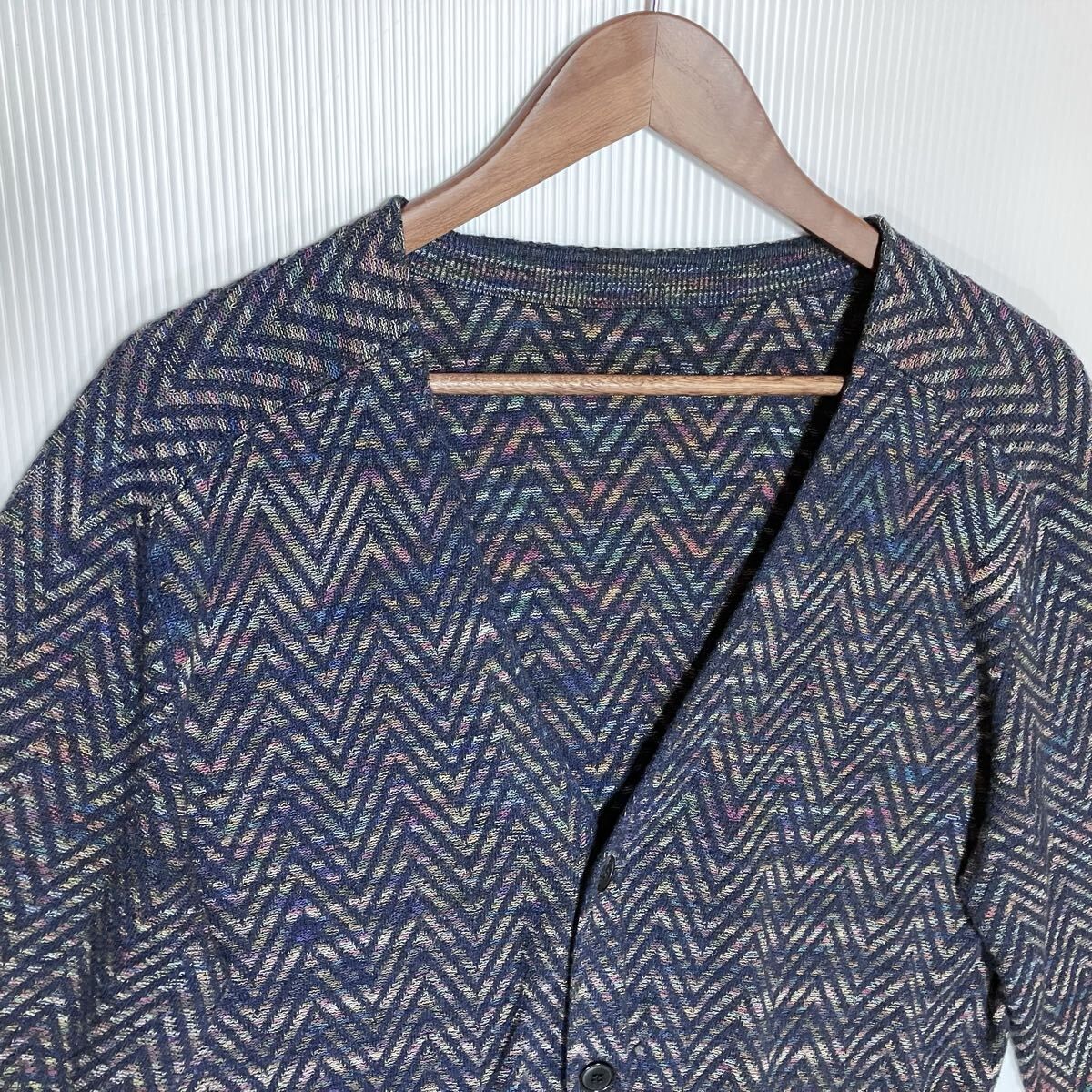 MISSONI ミッソーニ chevron stripe knit cardigan コットン マーブル 