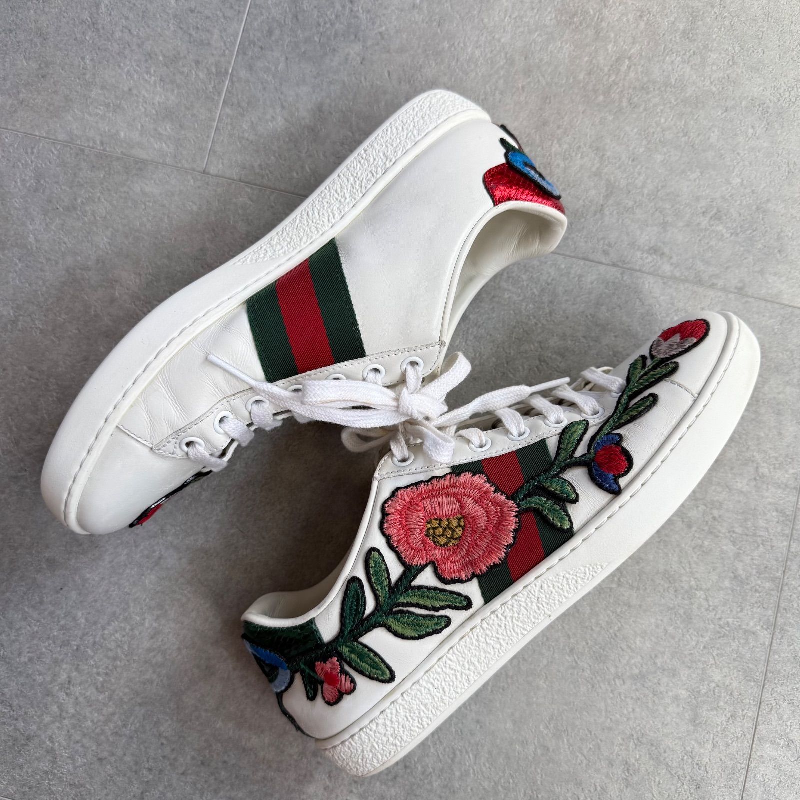 GUCCI グッチ エース スニーカー シェリーライン 刺繍 花 グッチ