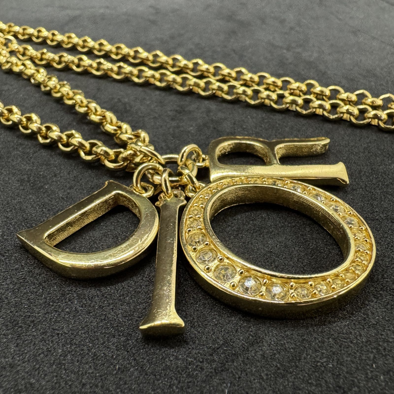 レディース 希少美品 Christian Dior ディオール ネックレス ゴールド 1287