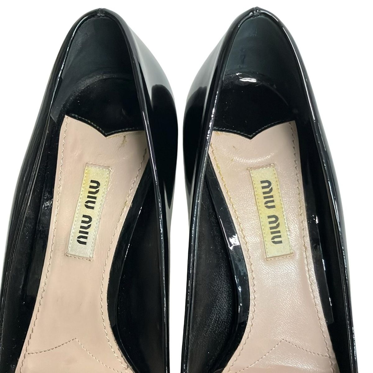 Miu Miu 黒リボン付きオープントゥパンプス リボン パンプス（ブランド