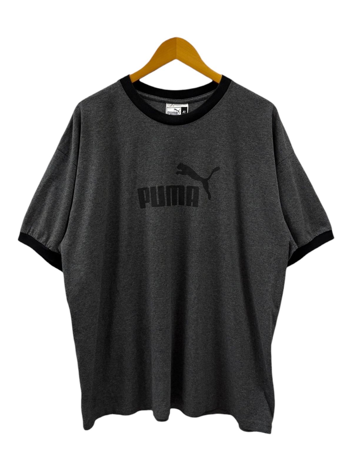 PUMA (プーマ) リンガーTシャツ ロゴプリント USA製 90S 00S 古着 