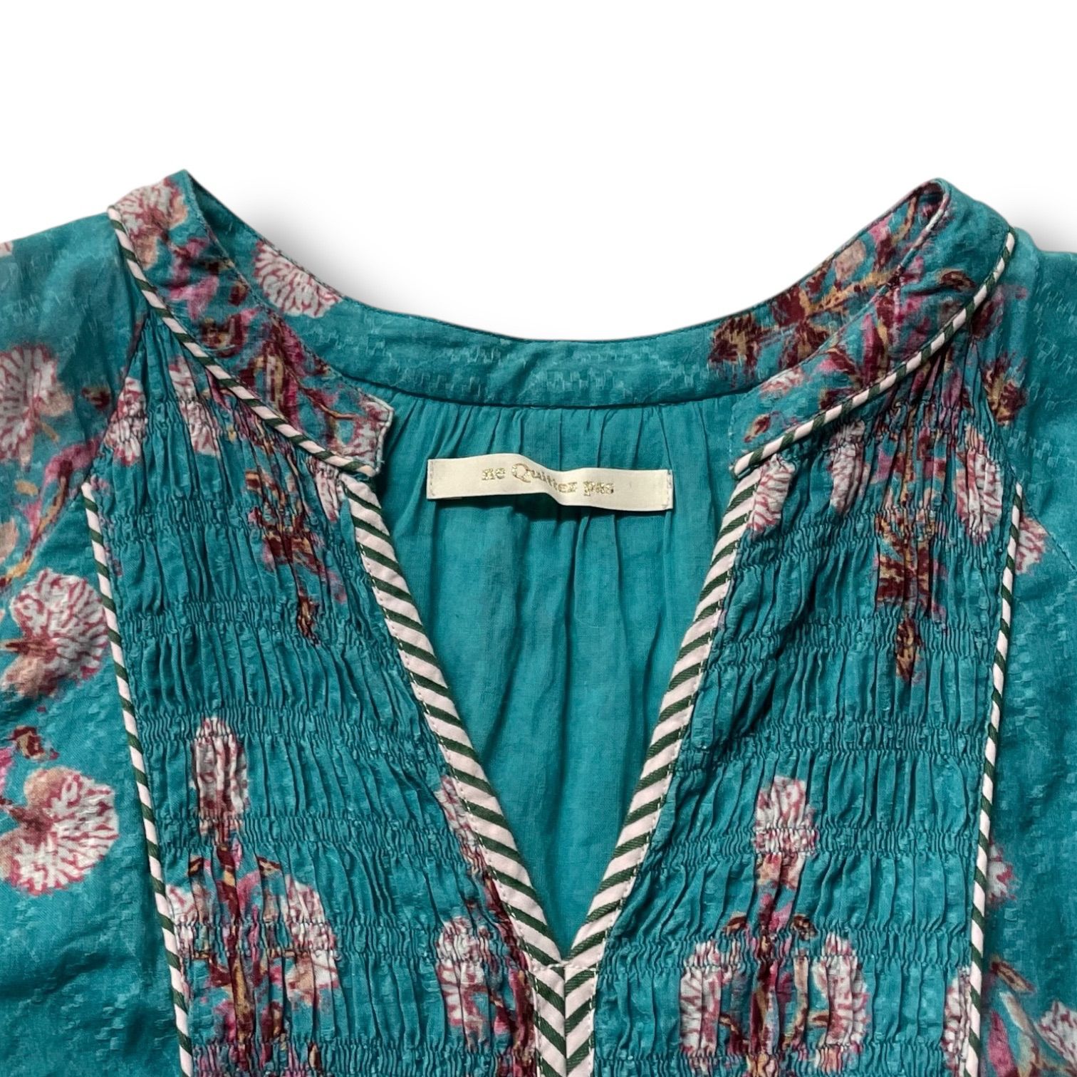 ne Quittez pas ヌキテパ Cotton Jacquard Marigold Print Shirring