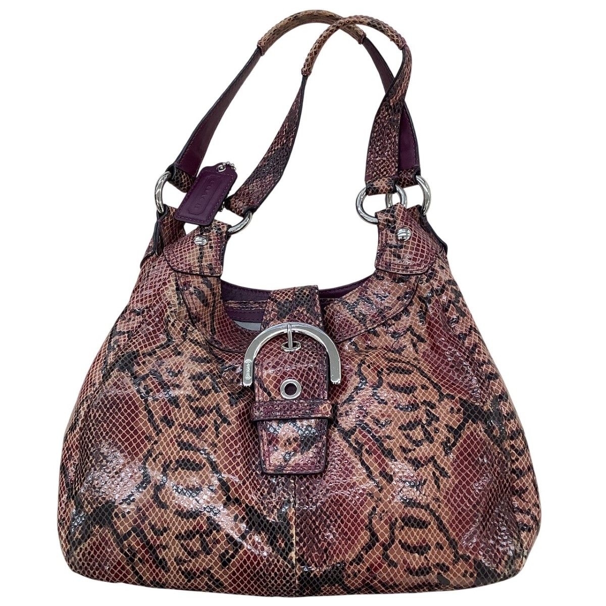 COACH コーチ パイソン柄 ハンドバッグ H1120-F17419 赤系 - メルカリ