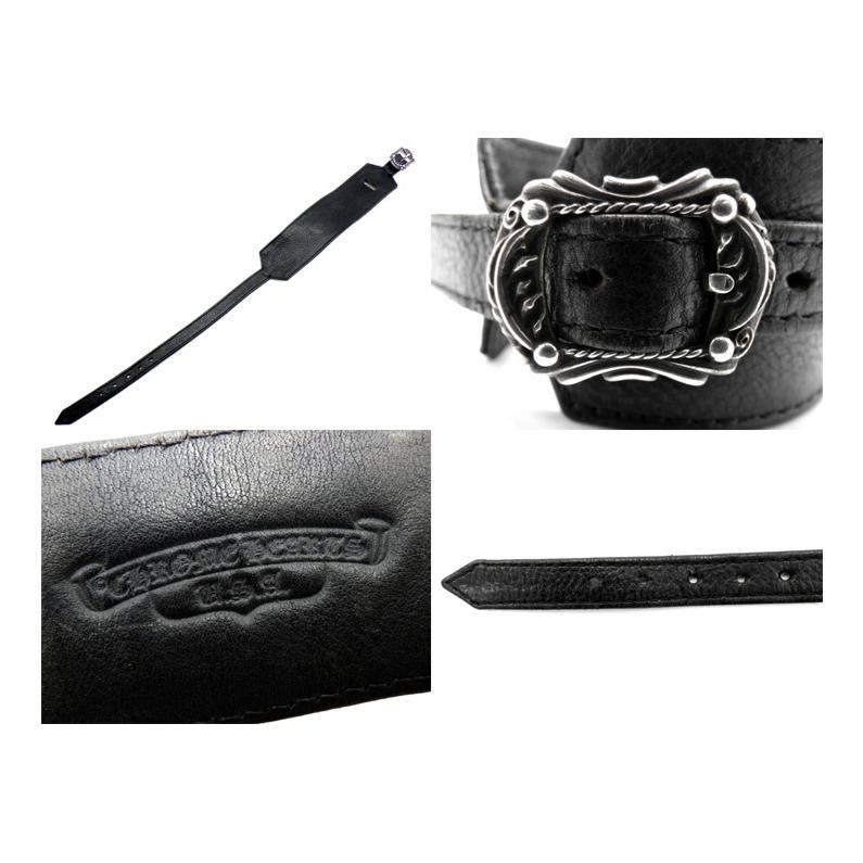Chrome Hearts RR TINY BUCKLEレザーブレス サイズ2