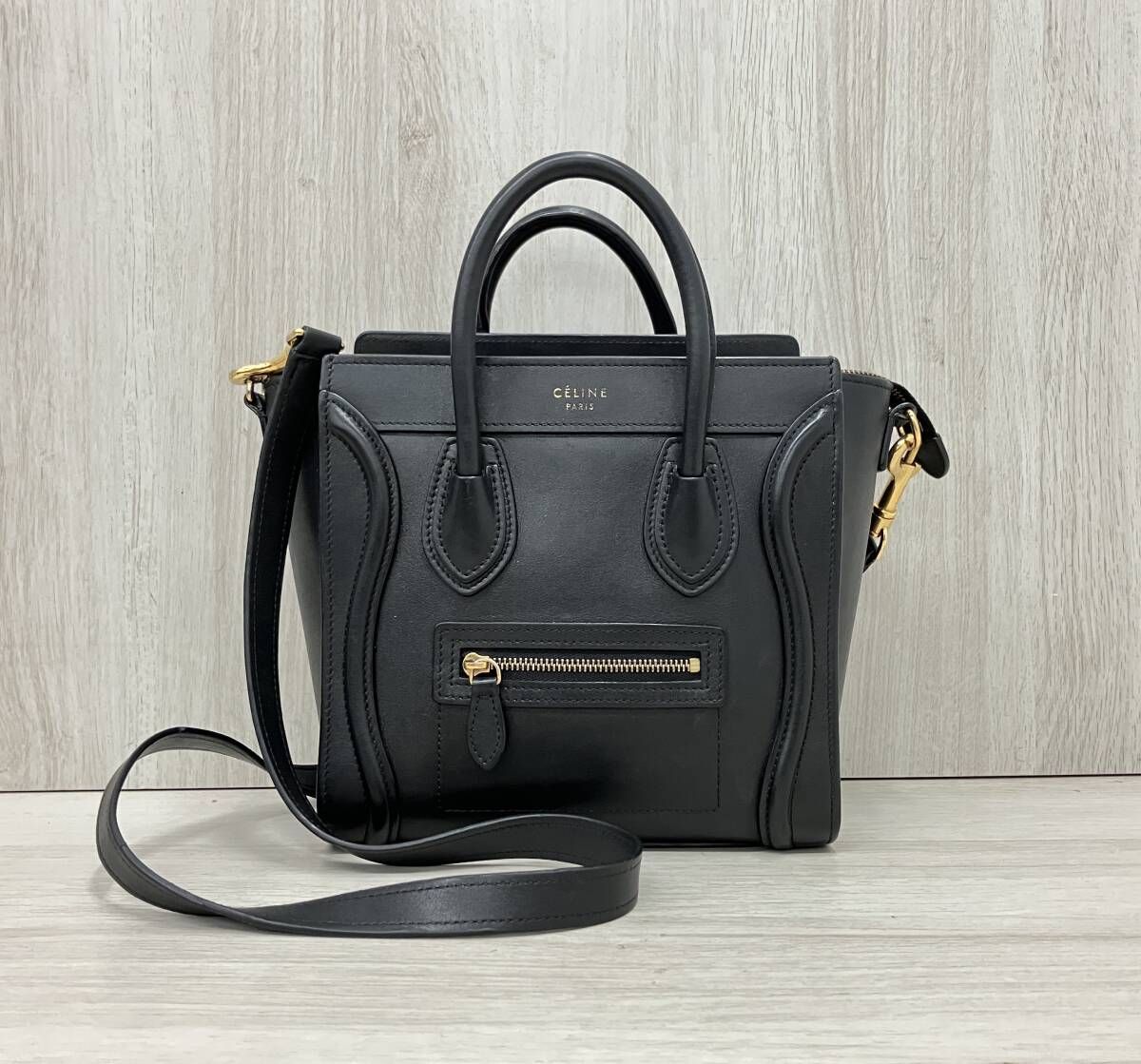 セリーヌ CELINE ラゲージナノショッパー 2wayバッグ U-AT-0177 黒 