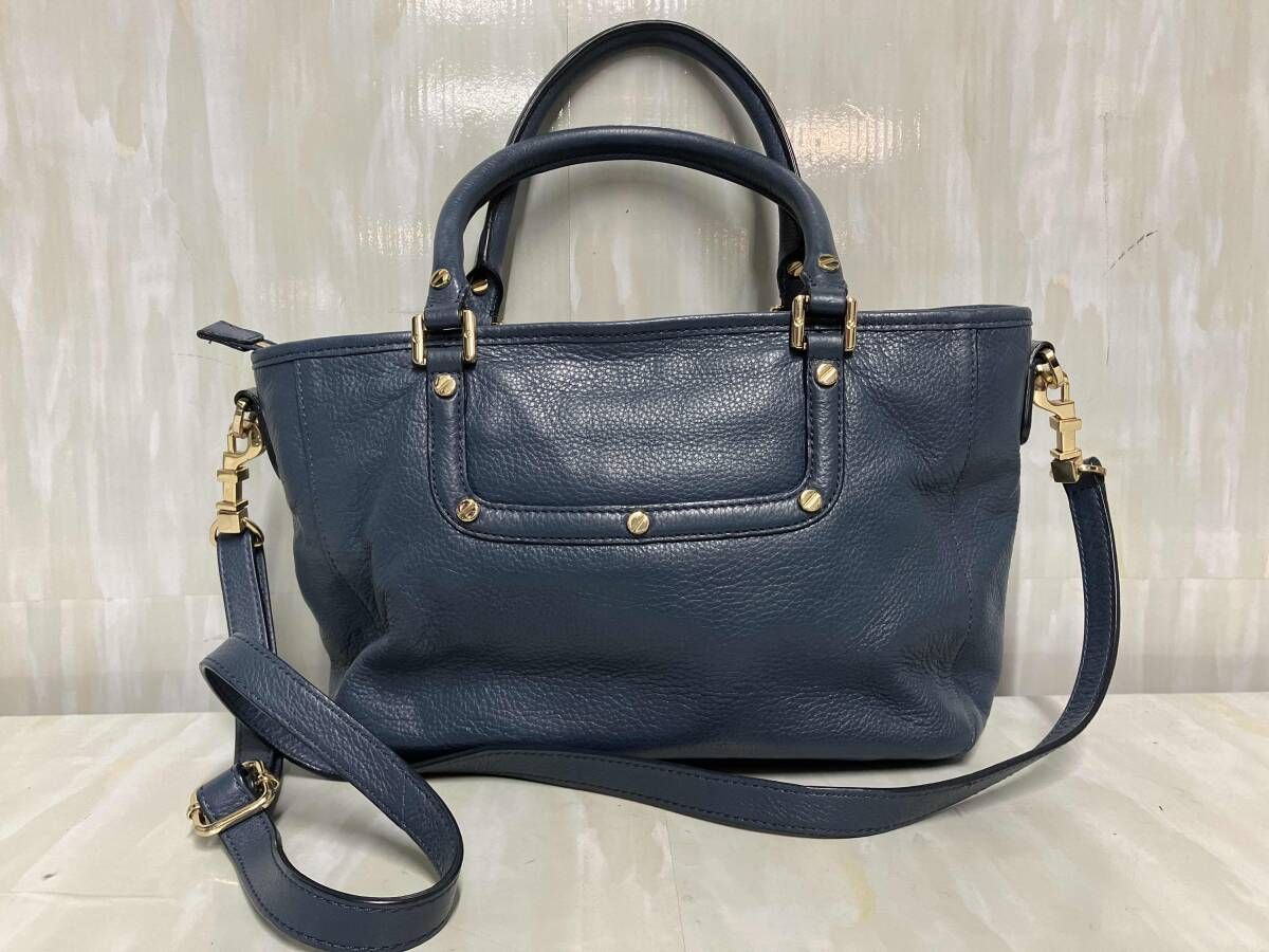 TORY BURCH トリーバーチ 2way レザー ネイビー ブルー TORY BURCH トリーバーチ 2way レザー ネイビー ブルー