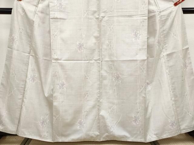 平和屋着物●極上　本場大島紬　白大島　9マルキ　枝花文　証紙付き　逸品　CYAA4749s6 平和屋着物○極上 本場大島紬 白大島 9マルキ 枝花文 証紙付き 逸品