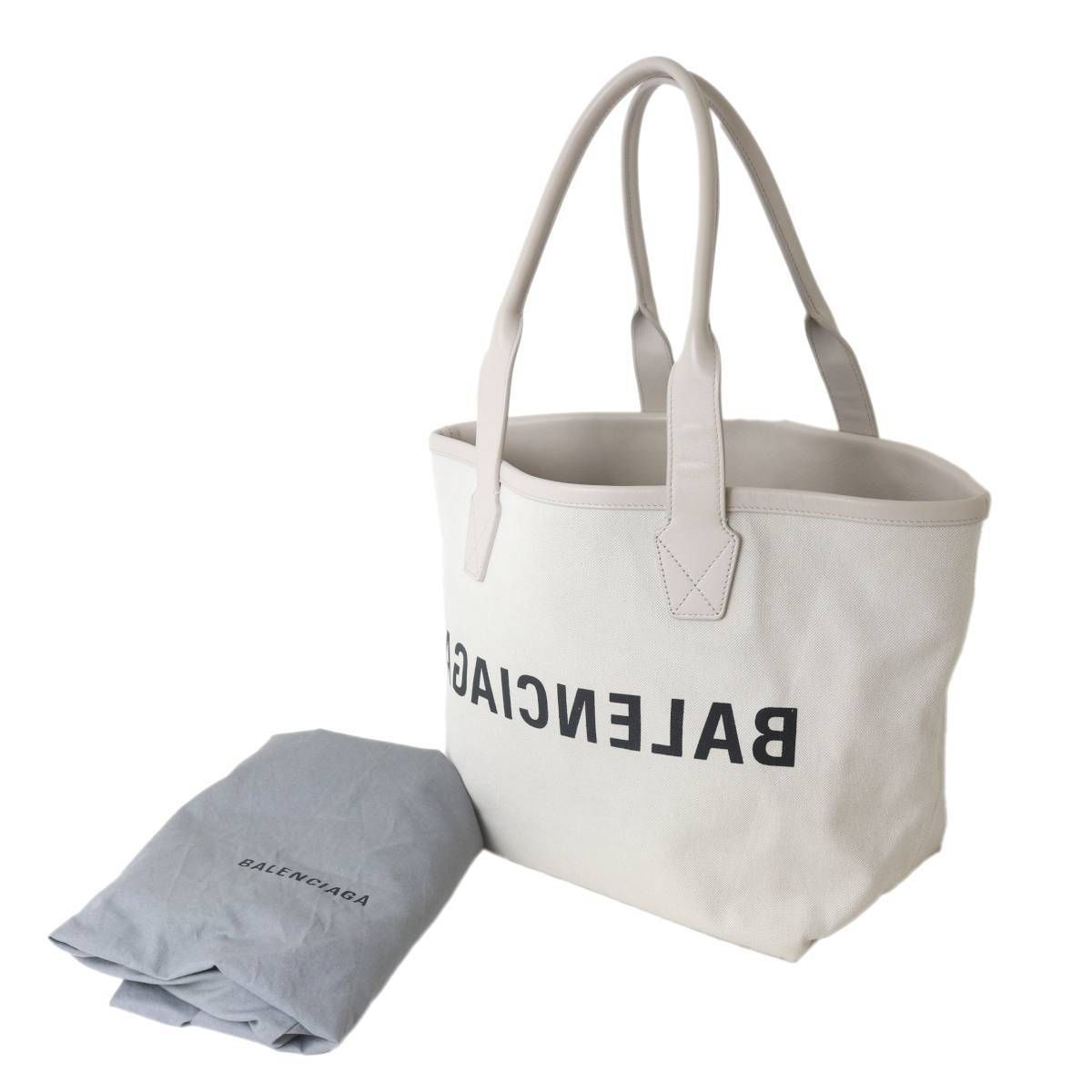 BALENCIAGA / バレンシアガ トートバッグ ミラーロゴ キャンバス 