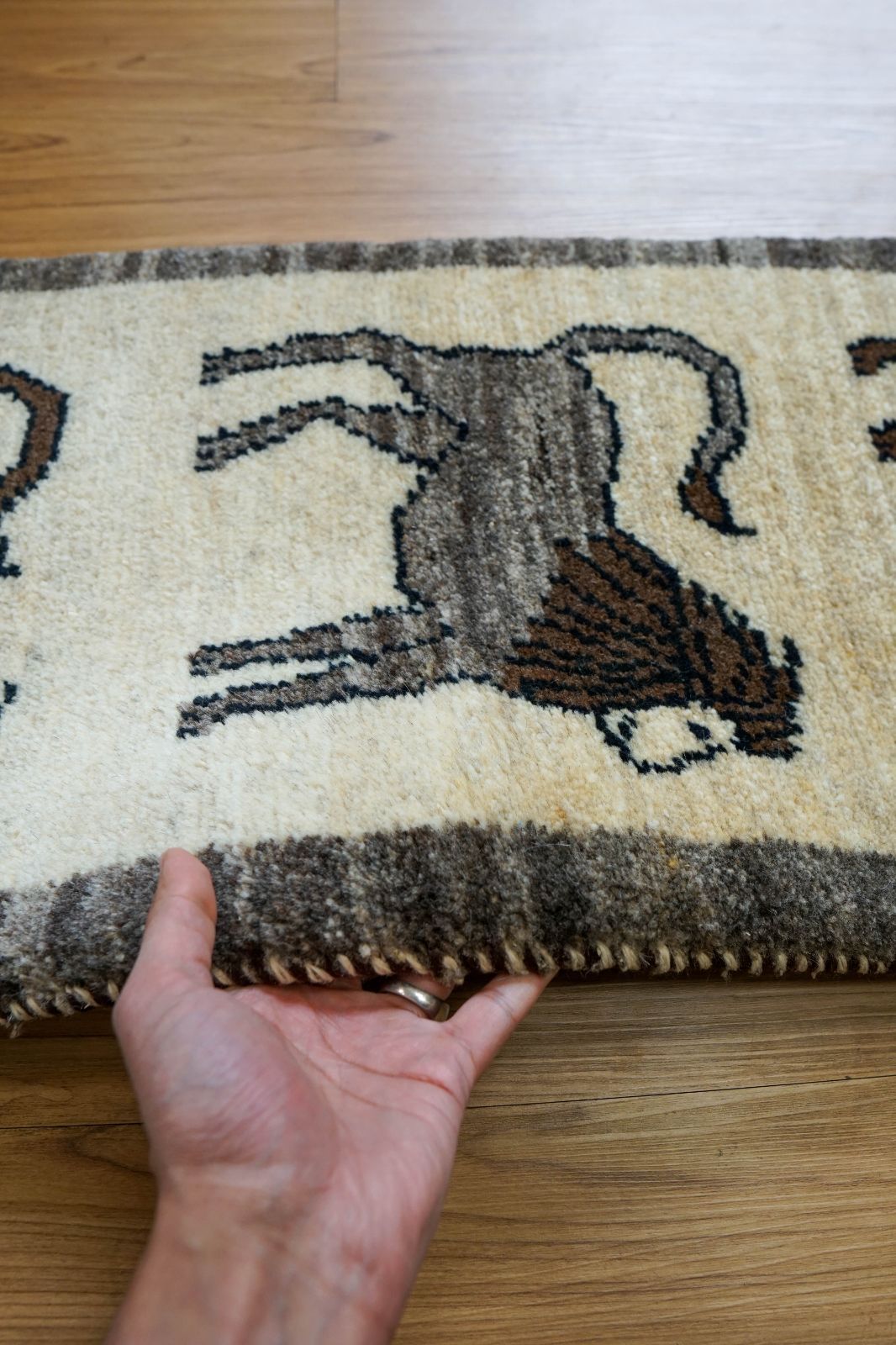 安い，100%新品】 ペルシャギャッベ アマレ族 ギャベ ランナー 116×42cm