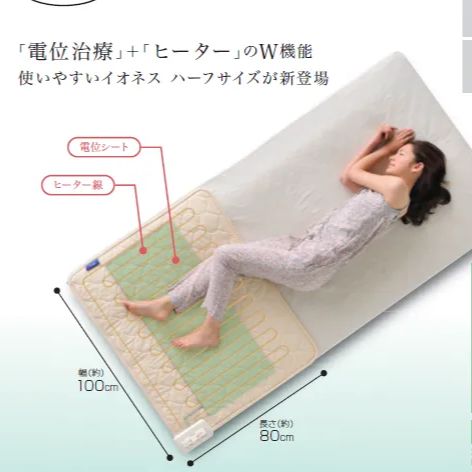 【旧商品】【送料込み】【公式】【アウトレット】家庭用電位治療器 イオネスハーフ AX-HM1006H　快眠　睡眠　肩こり　便秘　頭痛　敷きパット
