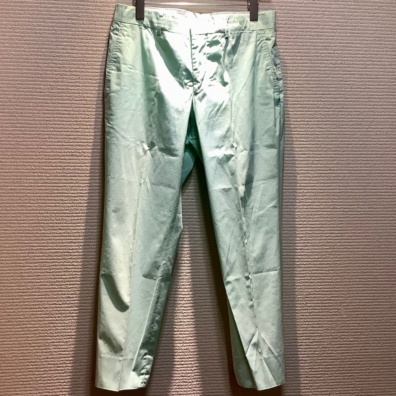 エルメス HERMES コットン カラーパンツ スラックス センタープレス 