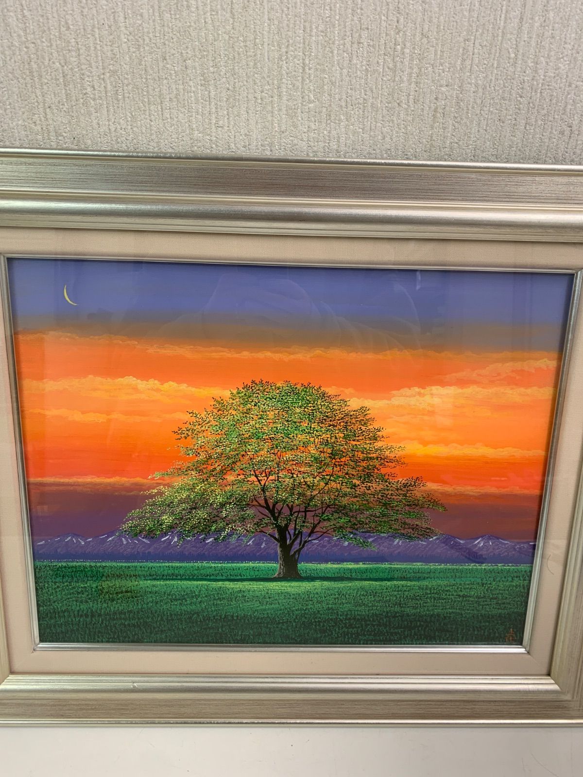 フォロー割対象商品】上代誠 油絵 F6「朝の風景」風景画 油彩画 絵画