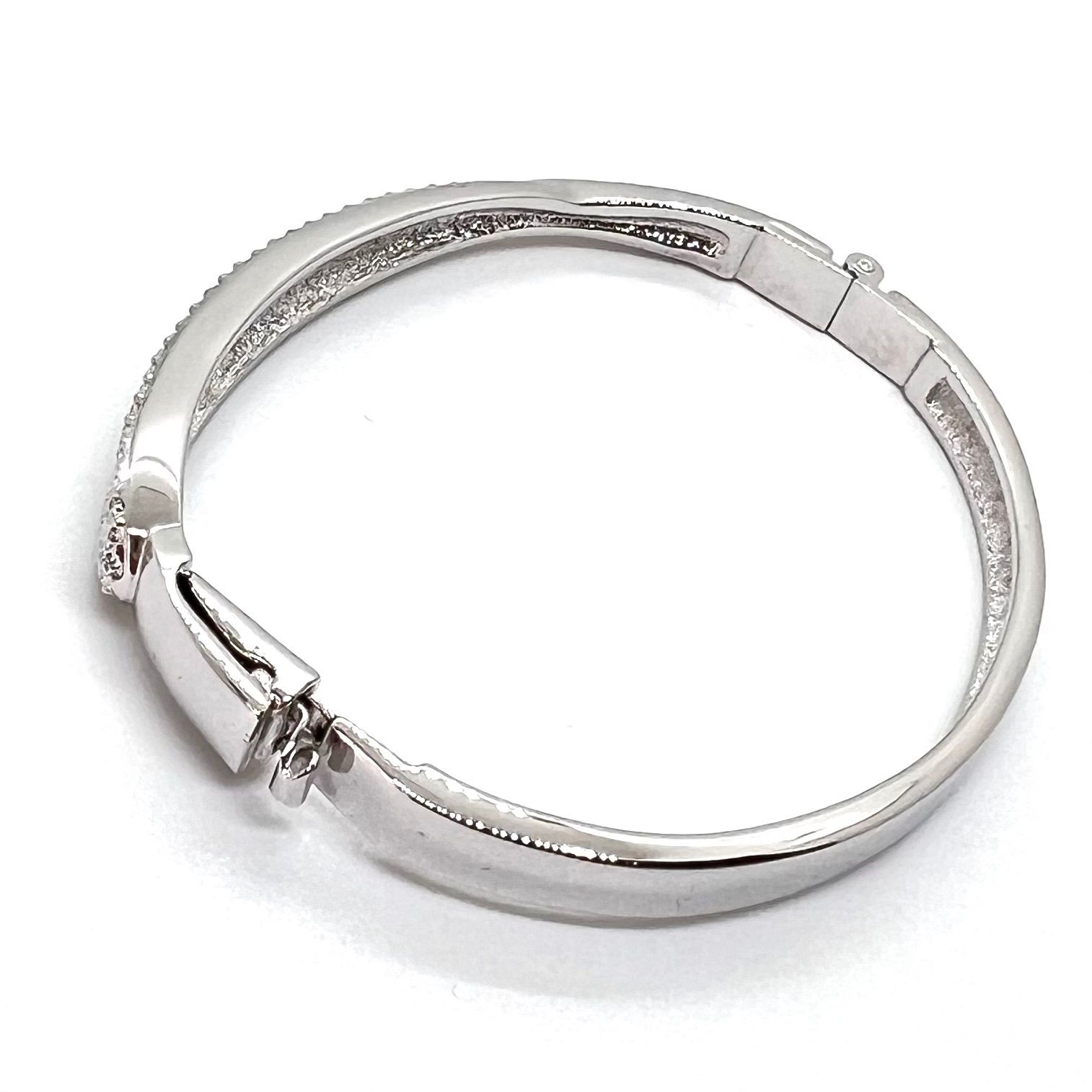 美品☆ SWAROVSKI スワロフスキー バングル ブレスレット シルバー 