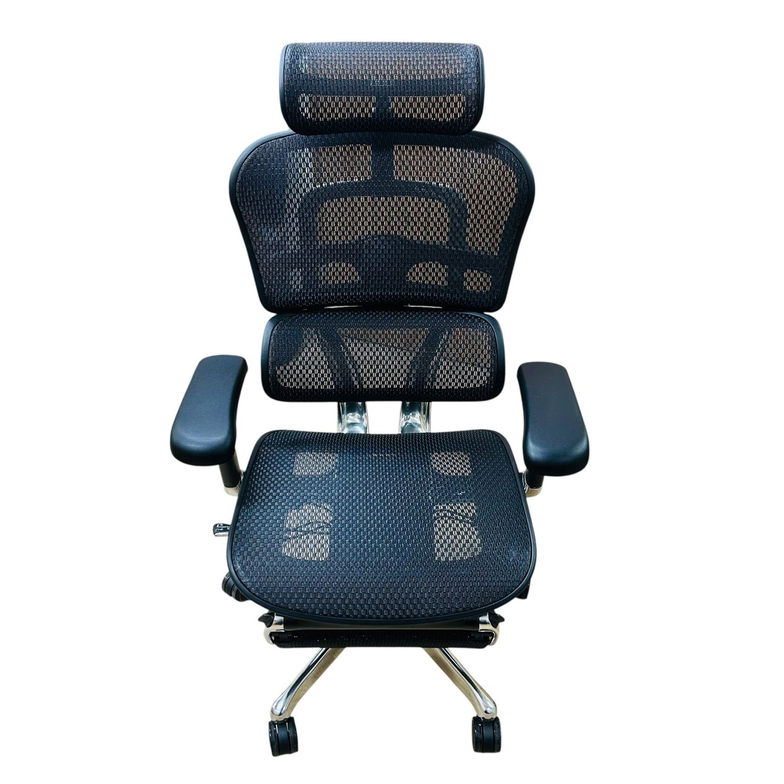 ▲■極美品 エルゴヒューマンプロ2 Ergohuman Pro 2 オットマン内蔵型 DR 展示品 高機能オフィスチェア メッシュ ブラック 人間工学設計 可動アーム 昇降リクライニング機能付き2418308,2418308