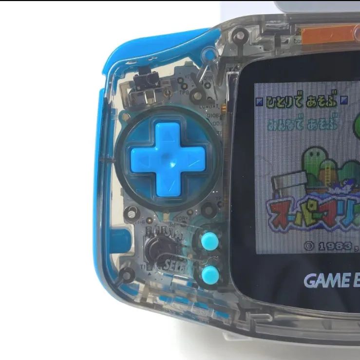 GBA IPS液晶 カスタム 本体クリアブラック 黒 ゲームボーイSu148