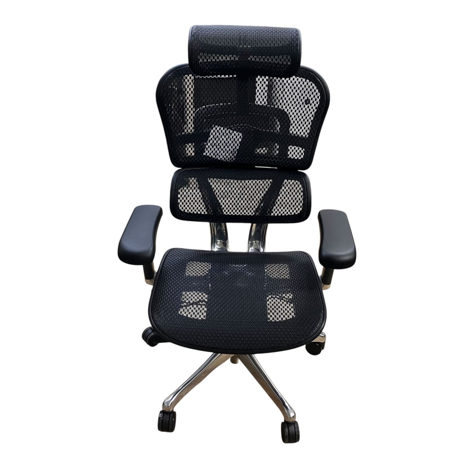 ▲■極美品 エルゴヒューマンプロ2 ハイタイプ DR メッシュチェア 高機能チェア 可動肘 ヘッドレスト付 展示品2418322,2418322