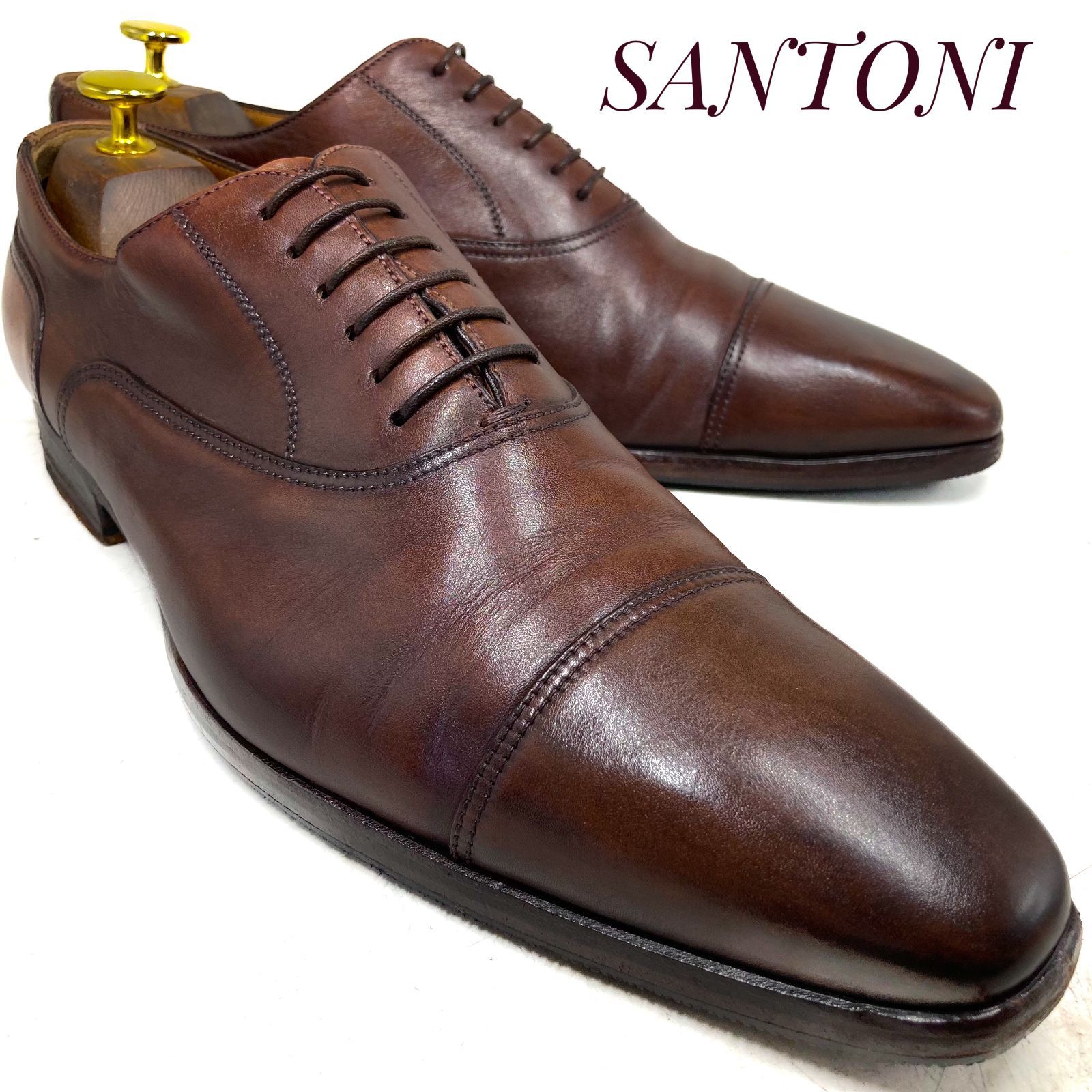 上級ライン】Santoni サントーニ fatte a mano 内羽根式ストレート 