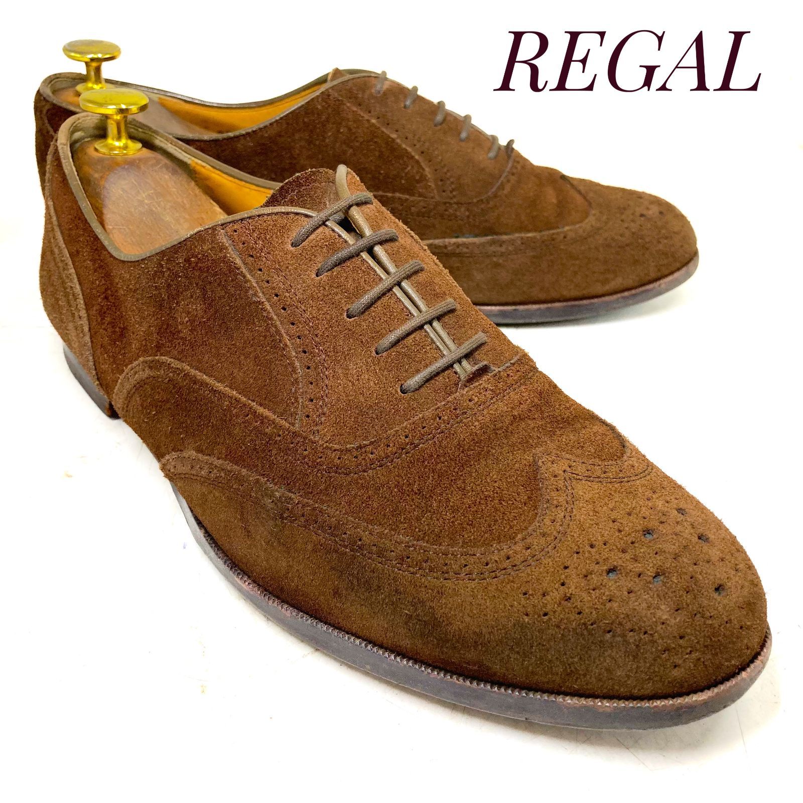 REGAL リーガル スウェード ウィングチップ AL399 茶 ブラウン 25cm