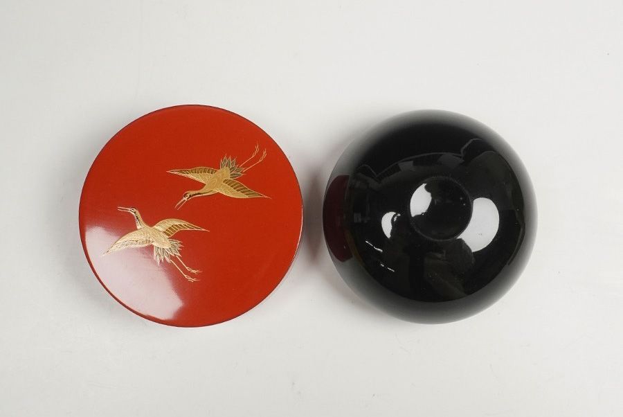 塗師 岡本陽斎 鶴蒔絵甲赤茶入 棗 共箱 茶道具 - メルカリ