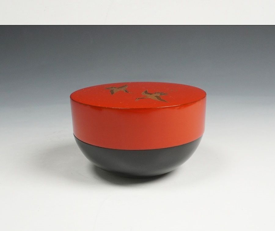 塗師 岡本陽斎 鶴蒔絵甲赤茶入 棗 共箱 茶道具 - メルカリ