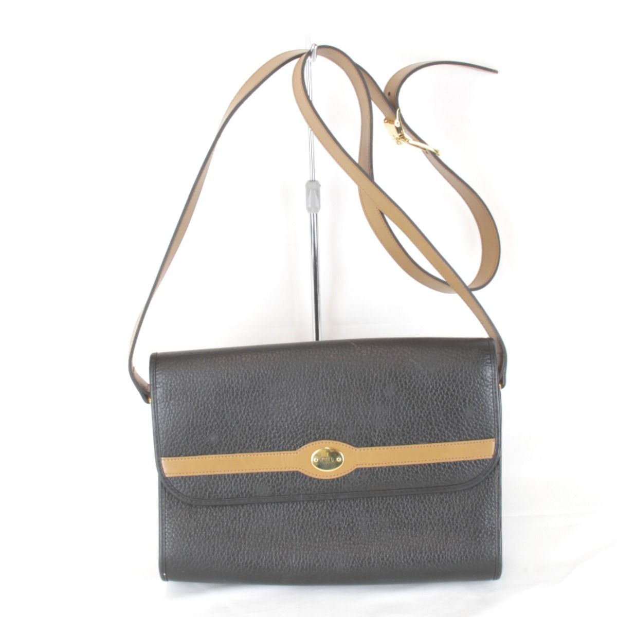 Christian Dior ディオール レザー ショルダーバッグ バイカラー