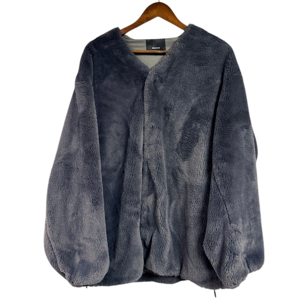 08sircus 08サーカス 22AW Eco fur collarless jacket エコファーカラーレスジャケット S22AW-OT14 5 グレー 15289 08sircus 08サーカス 22AW Eco fur collarless jacket エコファー