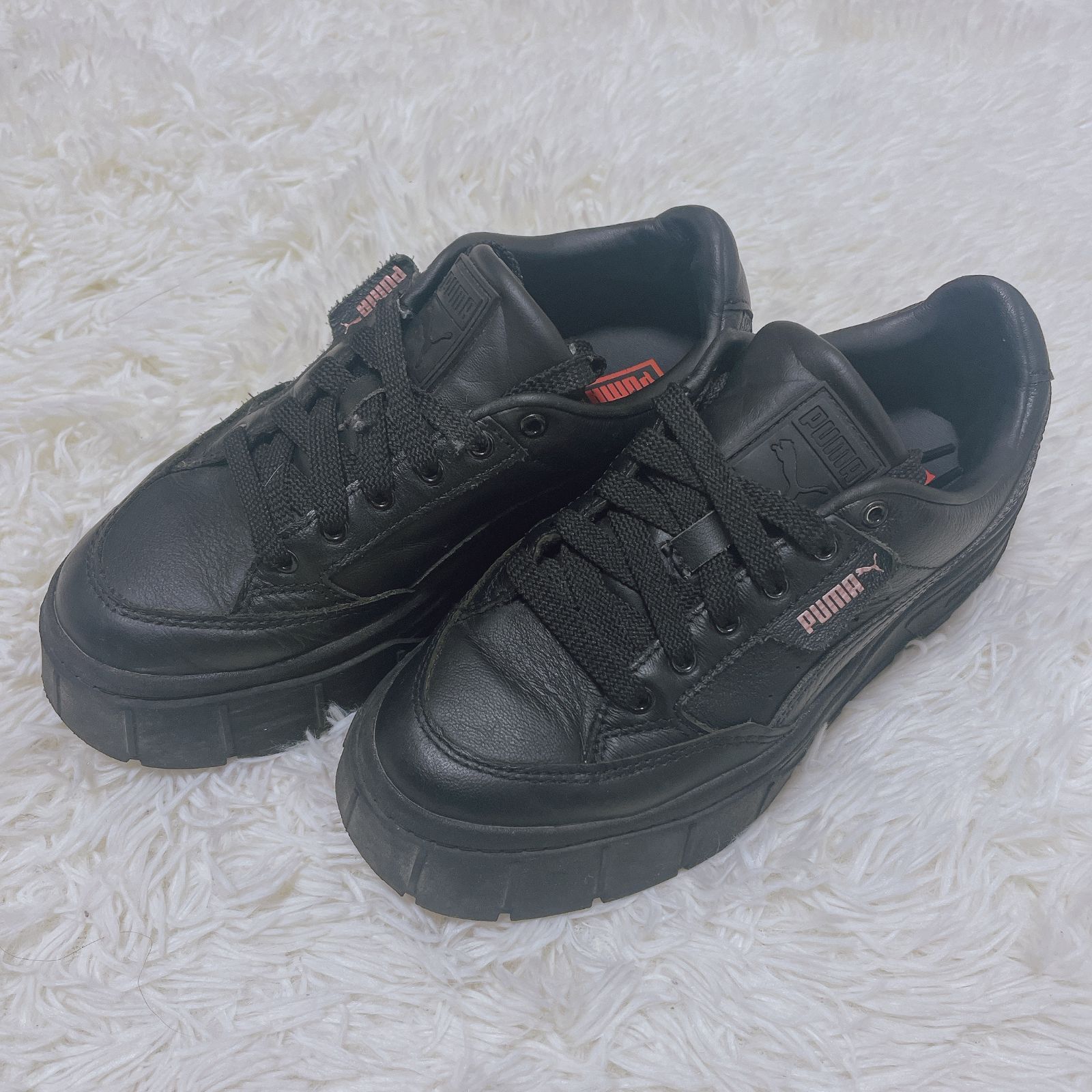 PUMA puma プーマ ブラック 黒 厚底 スニーカー 23.5 プラットフォーム 