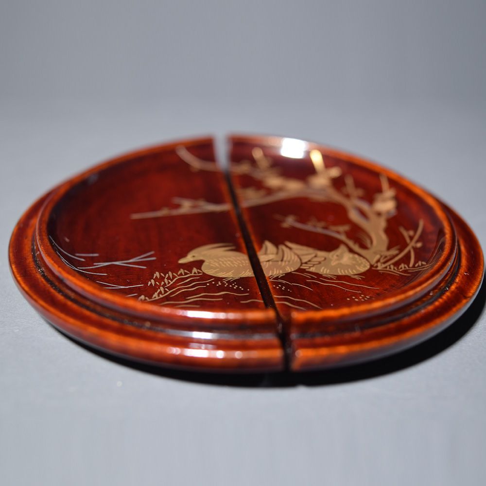 中村宗悦 作 井伊宗観好 萩に雁蒔絵 紅留八角棗 共箱 共布 漆器 漆芸 新品 美術品・アンティーク・コレクション 漆芸家 中村宗悦 髹漆 井伊宗観好 早