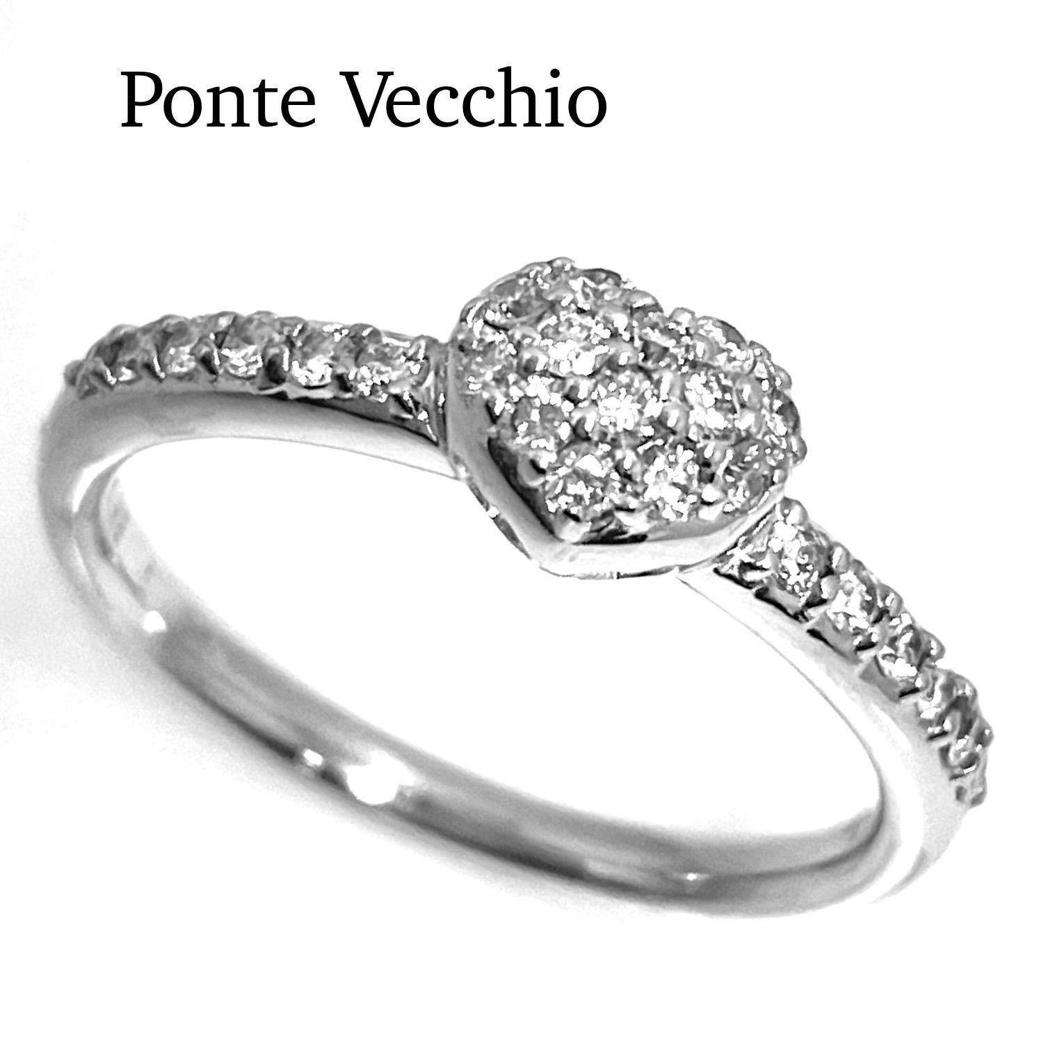 Ponte Vecchio / ポンテヴェキオ ハート パヴェ ダイヤリング K18WG 