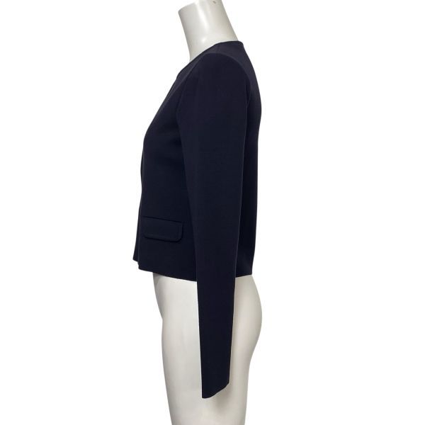 FOXEY フォクシー ノーカラー ジップアップ ニットジャケット カーディガン ◇ フォクシー Foxey ノーカラージャケット ニットジャケット 長袖